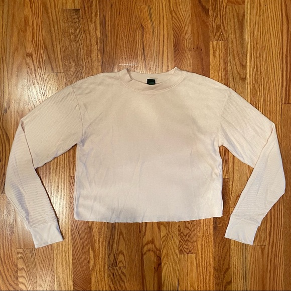 wild fable pale pink waffle long sleeve t-shirt - Picture 1 of 2